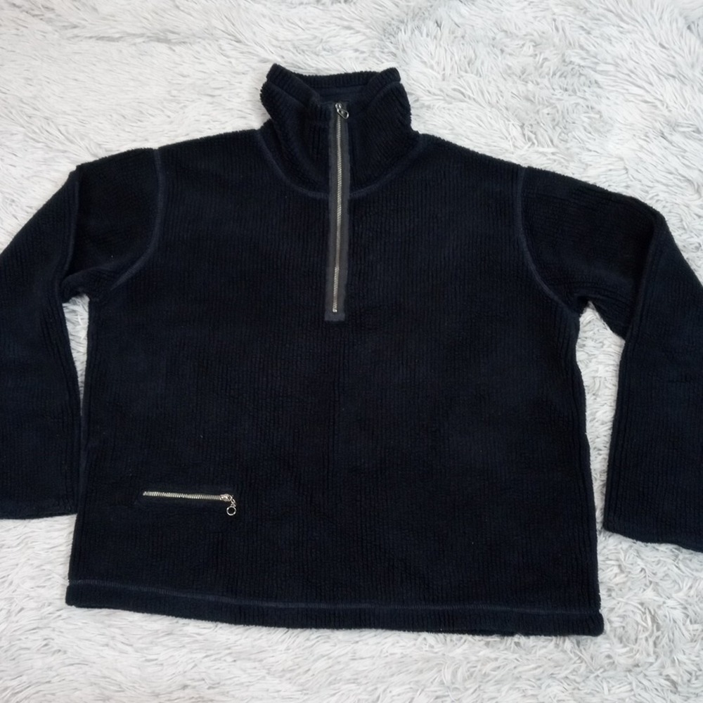 Vintage Ralph Lauren Polo Sport Sweater Mens S Blue Leather Patch Comfort Cozy